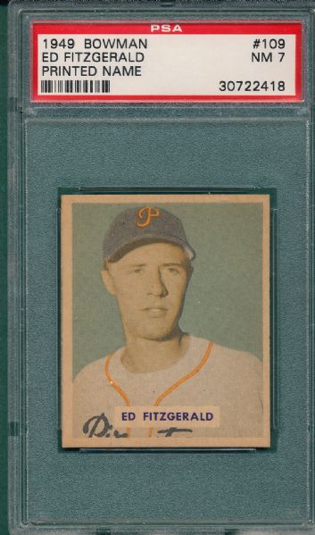 1949 Bowman #109 Ed Fitzgearld PSA 7
