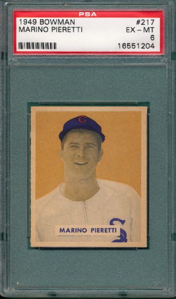 1949 Bowman #217 Marino Pieretti PSA 6 *High #*