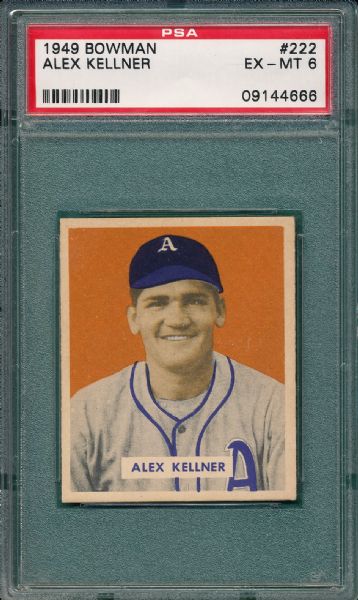 1949 Bowman #222 Alex Kellner PSA 6 *High #*