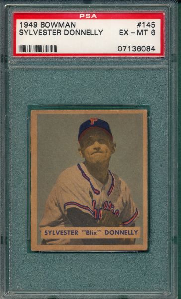 1949 Bowman #145 Sylvester Donnelly PSA 6 *High #*