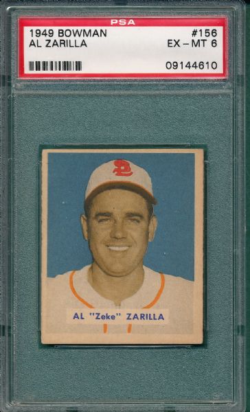 1949 Bowman #156 Zeke Zarilla PSA 6 *High #*