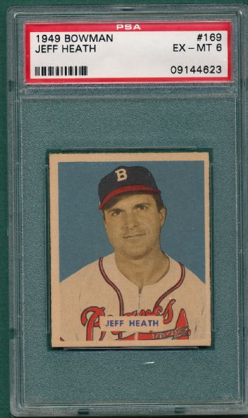 1949 Bowman #169 Jeff Heath PSA 6 *High #*