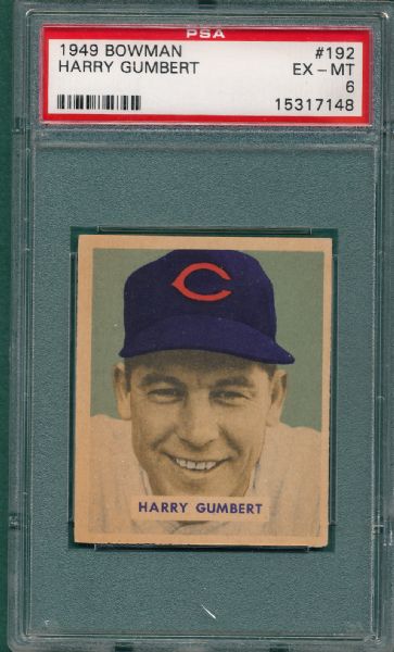 1949 Bowman #192 Harry Gumbert PSA 6 *High #*