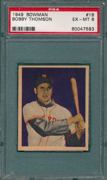 1949 Bowman #18 Bobby Thomson PSA 6 