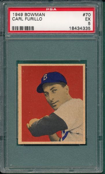 1949 Bowman #70 Carl Furillo PSA 5 *Rookie*