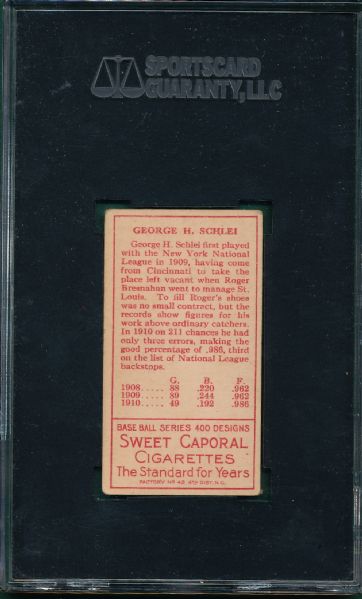 1911 T205 Schlei Sweet Caporal Cigarettes SGC 50