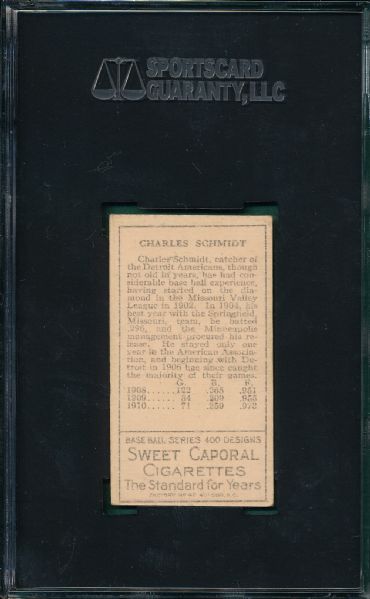 1911 T205 Schmidt Sweet Caporal Cigarettes SGC 60