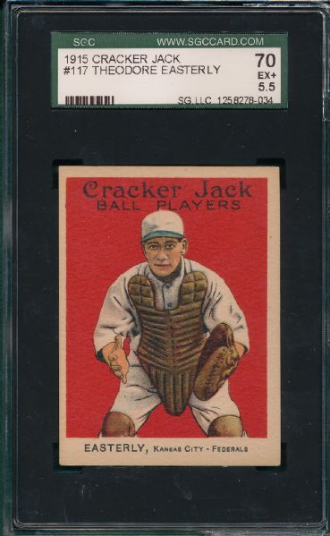 1915 Cracker Jack #117 Theodore Easterly SGC 70 *Federal League*
