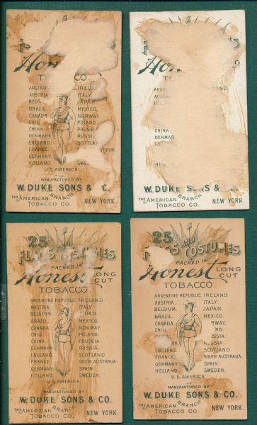 1892 N109 Flags & Costumes W. Duke Sons & Co., Lot of (8)