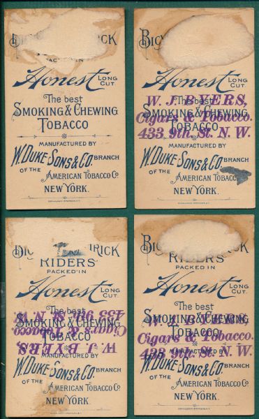 1880s N100 Bicycle & Trick Riders W. Duke Sons & Co., Lot of (8)