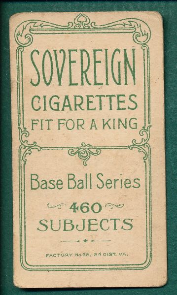 1909-1911 T206 Chase, Blue, Sovereign 460 Cigarettes