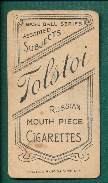 1909-1911 T206 Strang Tolstoi Cigarettes