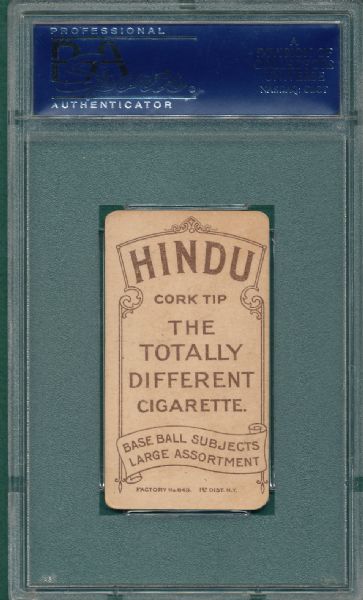 1909-1911 T206 Shaw, Al, Hindu Cigarettes PSA 3