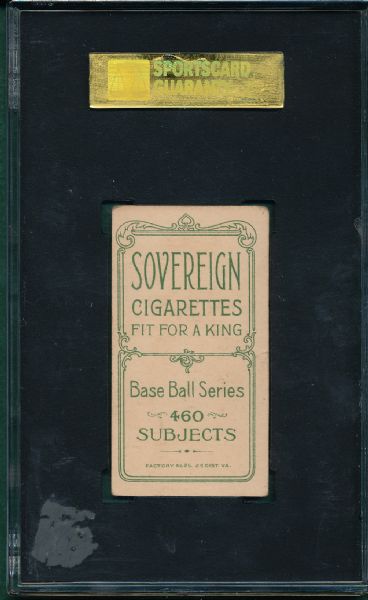 1909-1911 T206 Hummel Sovereign Cigarettes 460 SGC 30 
