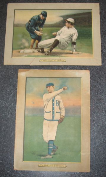 1910-11 T3 #28 McIntyre & #49 Close Play at Third, Turkey Red Cigarettes, Lot of (2)