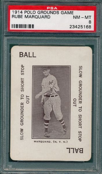 1914 Polo Grounds Game Rube Marquard PSA 8