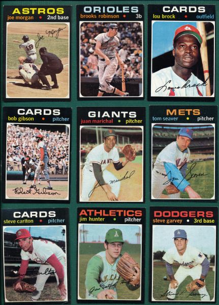 1971 Topps Partial Set Lot  of (662) W/ HOFers & High Numbers