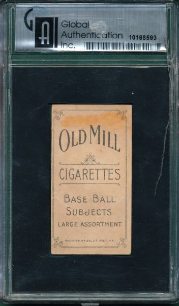 1909-1911 T206 White, Jack, Old Mill Cigarettes GAI 3.5