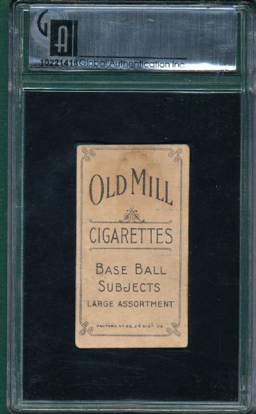 1909-1911 T206 Overall, Pitch, Old Mill Cigarettes GAI 2