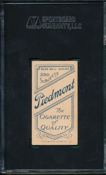 1909-1911 T206 Mathewson, Dark Cap, Piedmont Cigarettes SGC 40