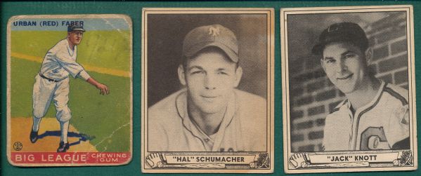 1933 Goudey #79 Faber & (2) 1940 Play Ball, Lot of (3)
