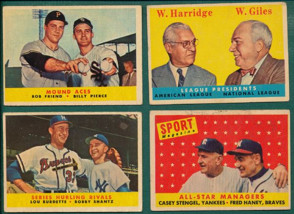 1958 Topps Lot of (19) All Stars and Specials W/ Mays