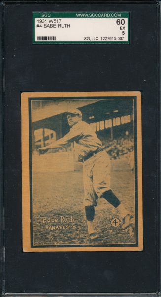 1931 W517 #4 Babe Ruth SGC 60