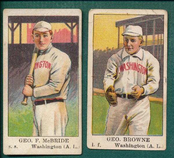 1910 E91-C McBride & Browne American Caramel (2) Card Lot
