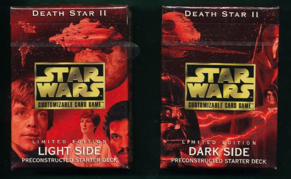 star Wars CCG Death Star 2 II Sealed Starter Decks, Light/Dark Side (120 Cards)