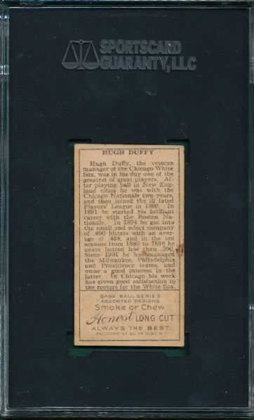1911 T205 Duffy Honest Long Cut SGC 40