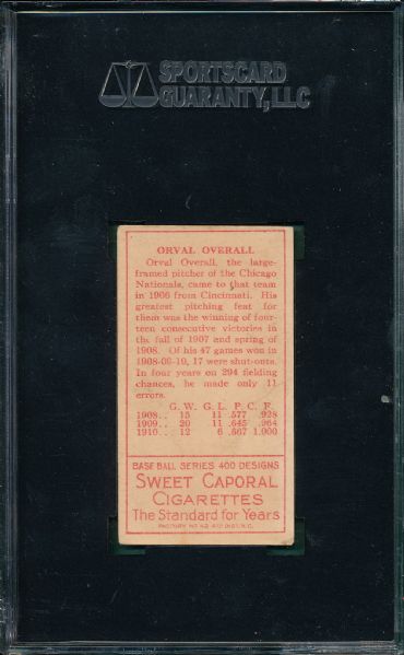 1911 T205 Overall Sweet Caporal Cigarettes SGC 40