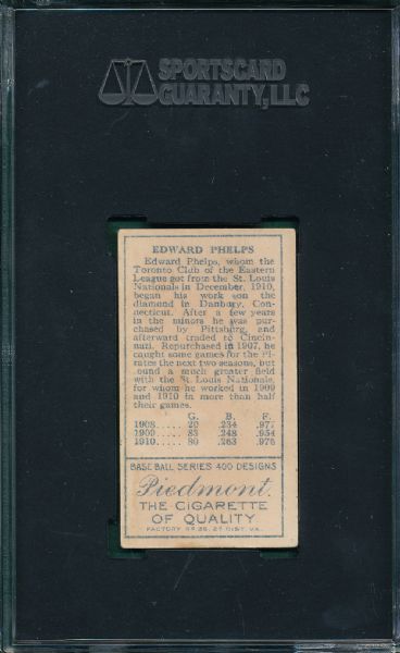 1911 T205 Phelps Piedmont Cigarettes SGC 50