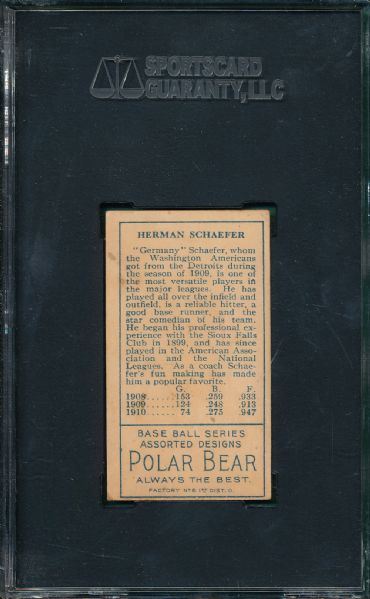 1911 T205 Schaefer Polar Bear Tobacco SGC 50