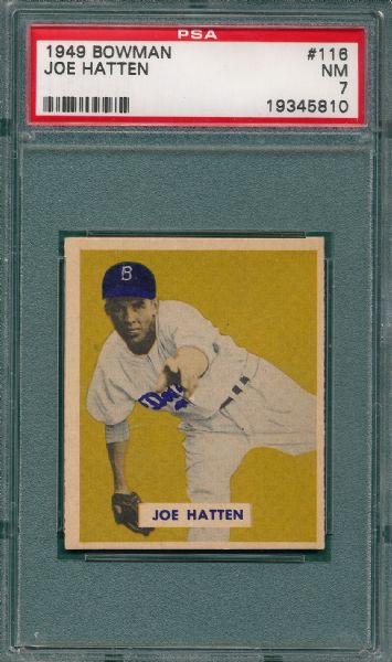 1949 Bowman #116 Joe Hatten PSA 7