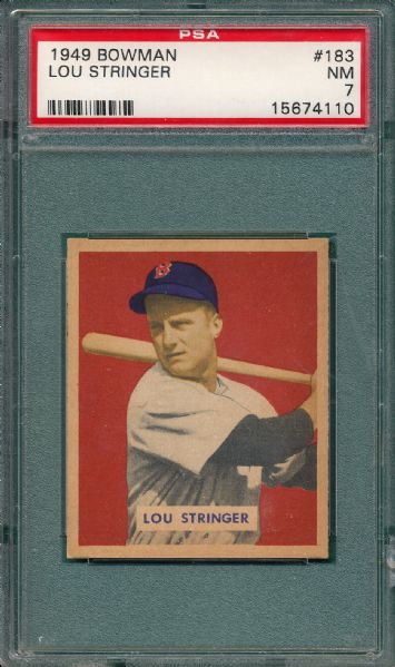 1949 Bowman #183 Lou Stringer PSA 7 *High #*