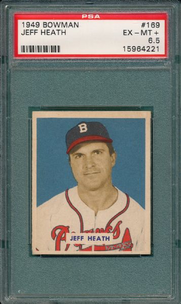 1949 Bowman #169 Jeff Heath PSA 6.5 *High #*