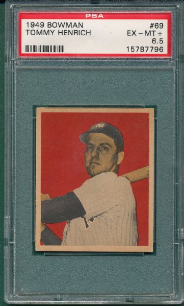 1949 Bowman #69 Tommy Heinrich PSA 6.5 