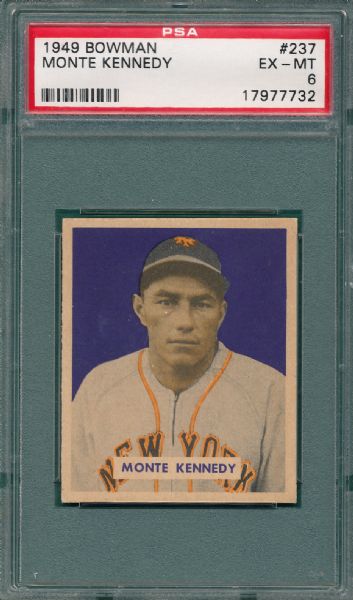 1949 Bowman #237 Monte Kennedy PSA 6 *High #*