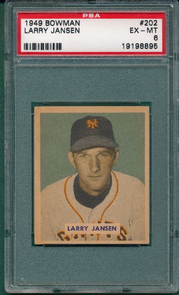 1949 Bowman #202 Larry Jansen PSA 6 *High #*