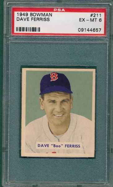 1949 Bowman #211 Dave Ferriss PSA 6 *High #*