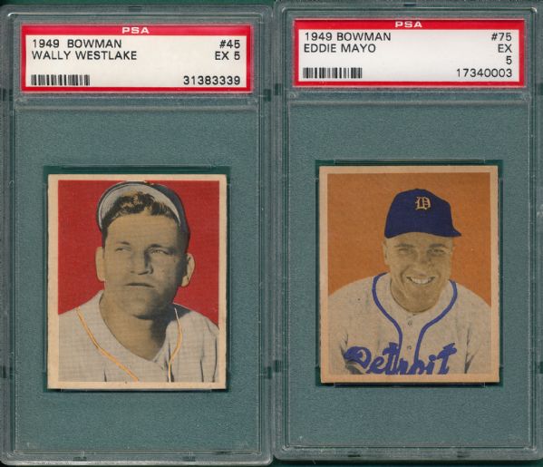 1949 Bowman (5) Card Lot PSA 5 W/Westlake