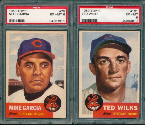 1953 Topps #101 Wilks & #075 Garcia (2) Card Lot PSA 6