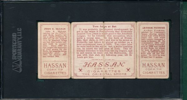 1912 T202 Tom Jones at Bat McLean/Fromme, Hassan Cigarettes SGC 10