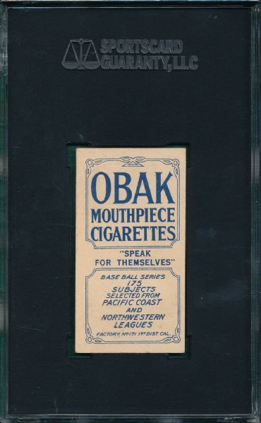 1910 T212-2 Carroll Obak Cigarettes SGC 40 *Presents Better*