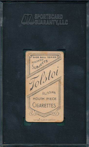 1909-1911 T206 Bresnahan, Bat, Tolstoi Cigarettes SGC 10