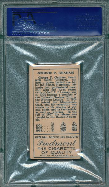 1911 T205 Graham, Rustlers, Piedmont Cigarettes PSA 4.5