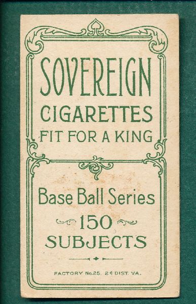 1909-1911 T206 Spencer Sovereign Cigarettes 