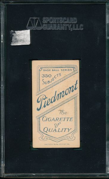 1909-1911 T206 Delehanty Piedmont Cigarettes SGC 60