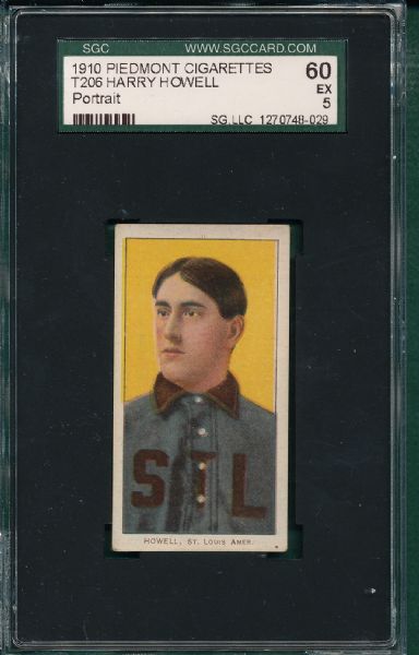 1909-1911 T206 Howell, Portrait, Piedmont Cigarettes SGC 60
