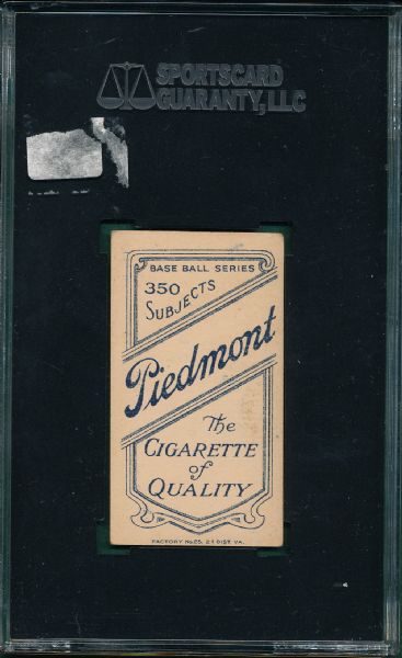 1909-1911 T206 Knight, Bat, Piedmont Cigarettes SGC 50